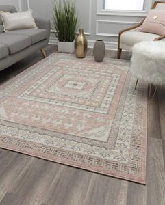 rugs america harper hy40a carnation transitional vintage area rug, 5’x7′