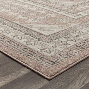 Rugs America Harper HY40A Carnation Transitional Vintage Area Rug, 5'x7'