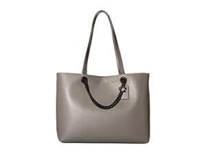 coach signature chain convertible tote heather grey/pewter one size