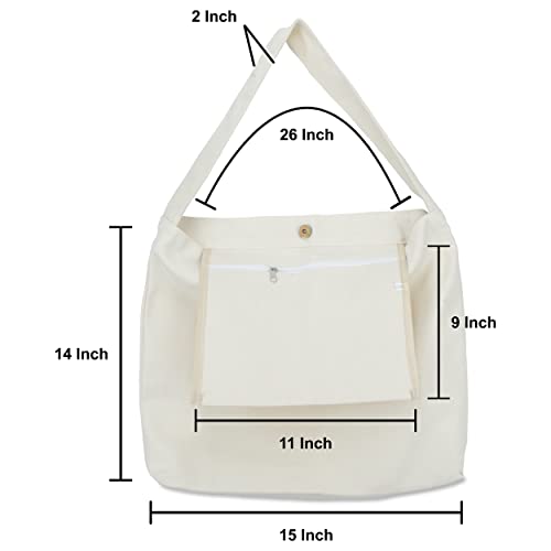 Canvas Bag with Magnetic Snap Large Size Simple Design Thick and Sturdy