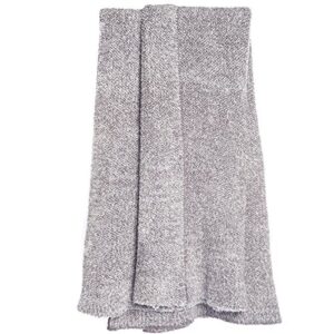 barefoot dreams cozychic heathered throw charcoal-white