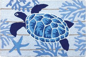 jellybean indigo sea turtle accent rug 20 x 30 inches