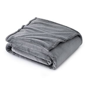 bedsure fleece throw blanket for couch grey – lightweight plush fuzzy cozy soft blankets and throws for sofa, 50×60 inches