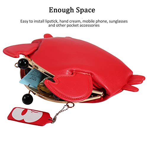 Magicor Cute Crab Crossbody Shoulder Bag Clasp Closure PU Leather Handbag Purse For Women Girl(red)