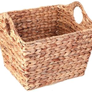 Vintiquewise Water Hyacinth Square Wicker Shelf Basket (Large)