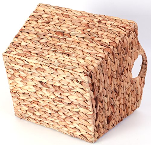 Vintiquewise Water Hyacinth Square Wicker Shelf Basket (Large)