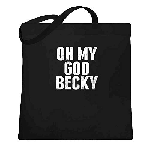 Oh My God Becky Funny Music Black 15x15 inches Large Canvas Tote Bag Women
