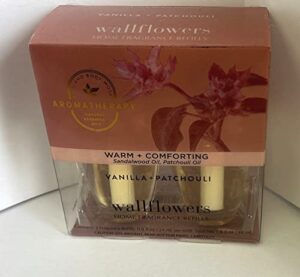 bath and body works aromatherapy comfort vanilla patchouli wallflowers 2-pack refills (1.6 fl oz total)