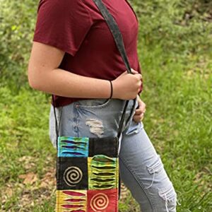 Small Cross Body Boho Hippie Razor Cut Torn Look Patchwork Bag