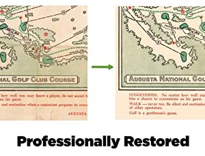 Historic Map - Augusta National Golf Club Course, 1954 - Unframed Vintage Wall Art 18in x 24in