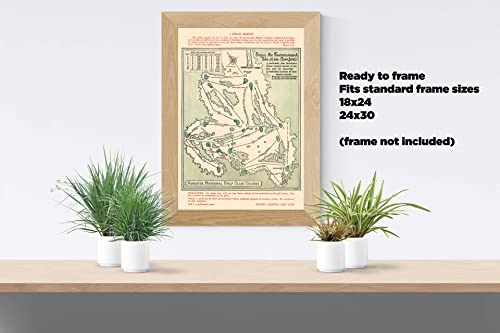 Historic Map - Augusta National Golf Club Course, 1954 - Unframed Vintage Wall Art 18in x 24in