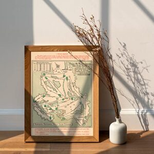 Historic Map - Augusta National Golf Club Course, 1954 - Unframed Vintage Wall Art 18in x 24in