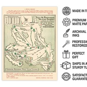 Historic Map - Augusta National Golf Club Course, 1954 - Unframed Vintage Wall Art 18in x 24in