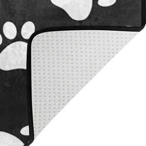 WOZO Cat Dog Paw Print Area Rug Rugs Non-Slip Floor Mat Doormats Living Dining Room Bedroom Dorm 60 x 39 inches inches Home Decor