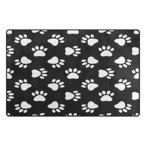 WOZO Cat Dog Paw Print Area Rug Rugs Non-Slip Floor Mat Doormats Living Dining Room Bedroom Dorm 60 x 39 inches inches Home Decor