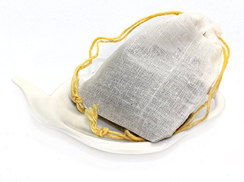 Cornucopia White Ceramic Tea Bag Coasters — Spoon Rests; 4-Pack Classic Teabag Caddy Holder Saucer Set