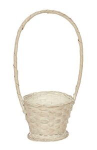 napco woven white wash basket with handle