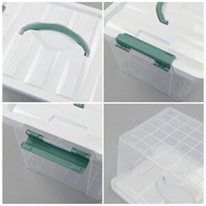 Saedy 14 Quart Plastic Storage Bin with Lid, Clear Latching Box, 6 Packs