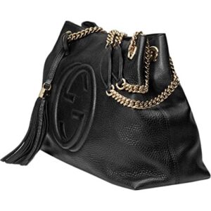 Gucci Soho Large Leather Chain Shoulder Handbag Black BHFO 5480