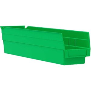 akro-mils 30128 plastic shelf bin nestable – 4-1/8″w x 17-7/8″d x 4″h green – lot of 12
