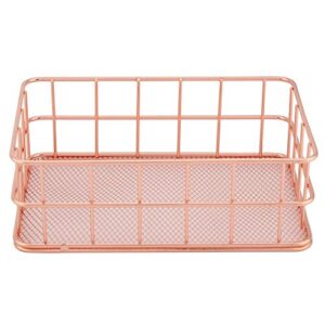 ftvogue makeup storage basket organizer, rose gold mesh cosmetic storage holder shelves for makeup brush pen holder(c)