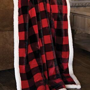 Carstens, Inc Lumberjack Red Plaid Plush Throw Blanket, 54" x 68"