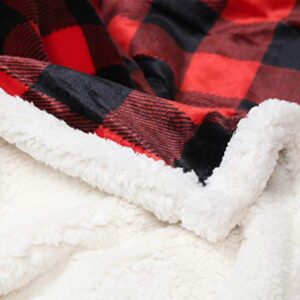 Carstens, Inc Lumberjack Red Plaid Plush Throw Blanket, 54" x 68"