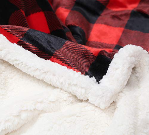 Carstens, Inc Lumberjack Red Plaid Plush Throw Blanket, 54" x 68"