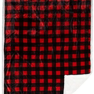 Carstens, Inc Lumberjack Red Plaid Plush Throw Blanket, 54" x 68"