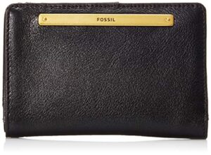 fossil women’s liza leather wallet multifunction, black (model: sl7986001)