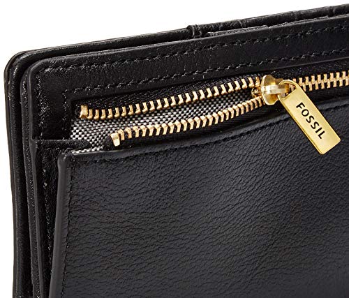 Fossil Women's Liza Leather Wallet Multifunction, Black (Model: SL7986001)