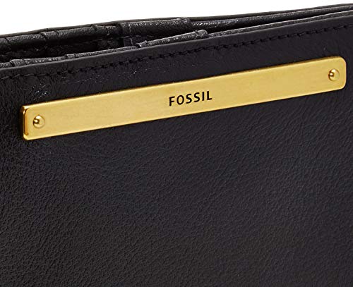 Fossil Women's Liza Leather Wallet Multifunction, Black (Model: SL7986001)