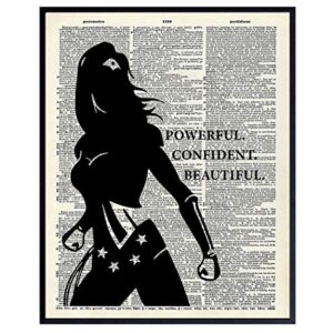 Powerful Confident Beautiful Woman Dictionary Art, Home Decor - Inspirational Wall Art Print, Poster - Gift for Superheroes, Comic Book Fan, Women - 8x10 Unframed Motivational Girls Room Decoration