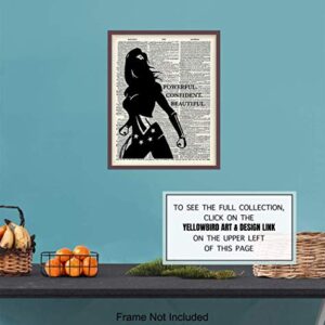 Powerful Confident Beautiful Woman Dictionary Art, Home Decor - Inspirational Wall Art Print, Poster - Gift for Superheroes, Comic Book Fan, Women - 8x10 Unframed Motivational Girls Room Decoration