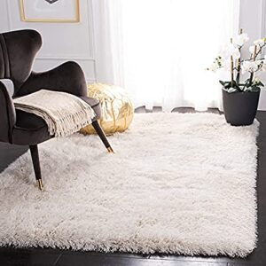 safavieh venice shag collection 5′ x 8′ pearl sg256p handmade glam 3-inch extra thick area rug