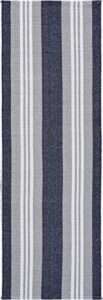 lr home coastal striped reversible runner area rug, 2’0″” x 6’0″”, ivory/indigo/navy (lr04706-igf2060)
