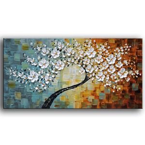 yasheng art -100%hand-painted contemporary art oil painting on canvas texture palette knife landscape paintings modern home interior decor abstract art 3d flowers paintings ready to hang 20x40inch