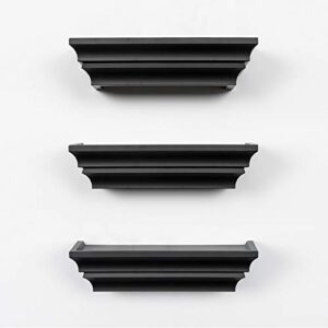 kieragrace Madison Contoured Floating Wall Shelf Espresso 24Inch Set of 3 MDF