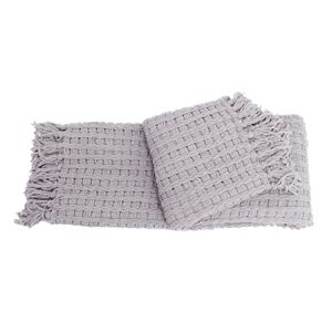 Home Soft Things Space Yarn Knitted Throw Blanket, 50'' x 60'', Lilac, Comfortable Snuggly Warm Gorgeous Throw Blanket Couch Sofa Bed Cover Home Décor