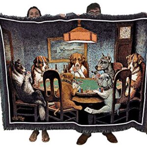 Pure Country Weavers Dogs Playing Poker Blanket - A Friend in Need -Cassius Marcellus Coolidge - Cute Funny Gift Tapestry Throw Woven from Cotton - Made in The USA (72x54)