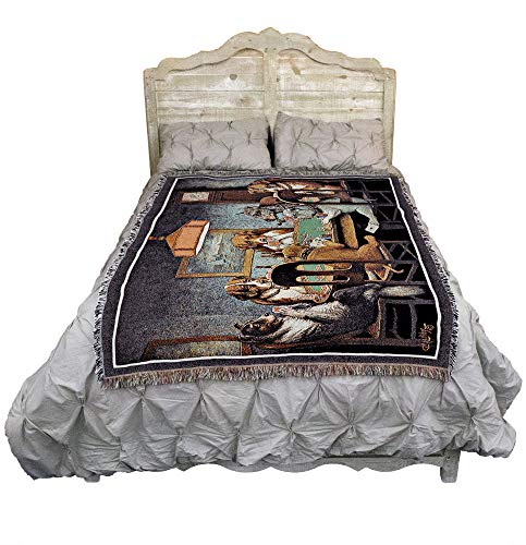 Pure Country Weavers Dogs Playing Poker Blanket - A Friend in Need -Cassius Marcellus Coolidge - Cute Funny Gift Tapestry Throw Woven from Cotton - Made in The USA (72x54)