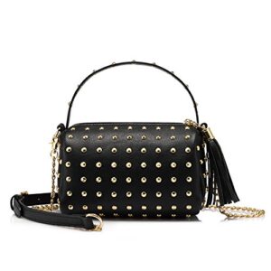 lovevook shoulder bag small side purse mini clutch with bling rivets black