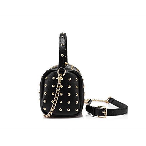 LOVEVOOK Shoulder Bag Small Side Purse Mini Clutch with Bling Rivets Black