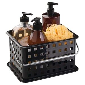 idesign spa plastic storage shower basket with handle for bathroom, health, cosmetics, hair supplies and beauty products – 5.3″ x 8.8″ x 6.9″ – black