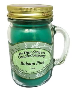 our own candle company balsam pine scented 13 ounce mason jar candle