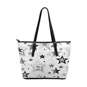interestprint top handle satchel handbags shoulder bags tote bags purse hand-drawn stars