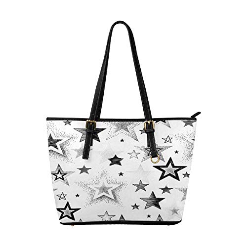 InterestPrint Top Handle Satchel HandBags Shoulder Bags Tote Bags Purse Hand-Drawn Stars