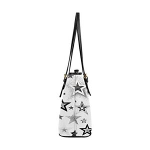 InterestPrint Top Handle Satchel HandBags Shoulder Bags Tote Bags Purse Hand-Drawn Stars