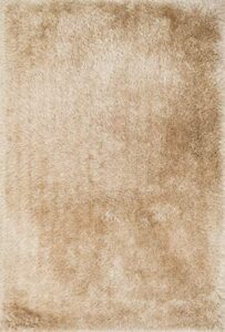 loloi allure shag area rug, 5′-0″ x 7′-6″, beige