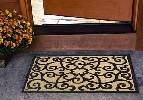 Jellybean Elegant Frontgate Scroll Accent Area Rug